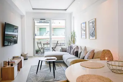 Coin salon dans l'établissement Two bedrooms with view over the sea