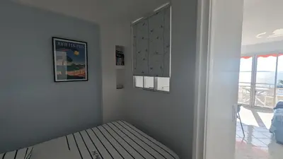 Un ou plusieurs lits dans un hébergement de l'établissement Superbe appartement vue mer panoramique