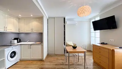 Cuisine ou kitchenette dans l'établissement Hotel Le Florian