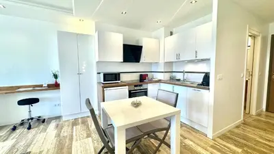 Cuisine ou kitchenette dans l'établissement Studio Grand hôtel Croisette, by Welcome to Cannes