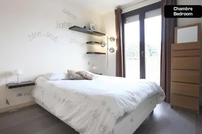 Un ou plusieurs lits dans un hébergement de l'établissement Coeur de Cannes - 2 pièces moderne