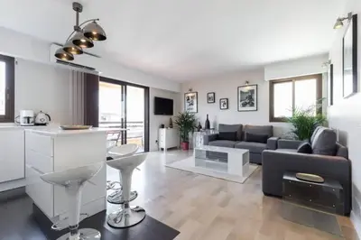 Coin salon dans l'établissement Appartement Residence Athena