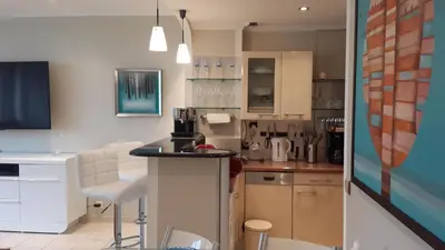 Cuisine ou kitchenette dans l'établissement Elegant Apart in City Centre of Cannes