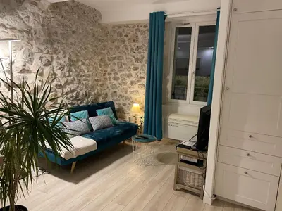 Un ou plusieurs lits dans un hébergement de l'établissement Appartement La Tourraque côté mer