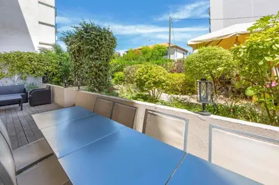Plan de l'établissement Apartment 2 bedrooms2 bathroomsdouble terrace & Garden in Palm beach area