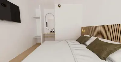Un ou plusieurs lits dans un hébergement de l'établissement Hotel le Romanesque