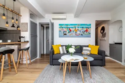 Coin salon dans l'établissement Appart' Vieil Antibes