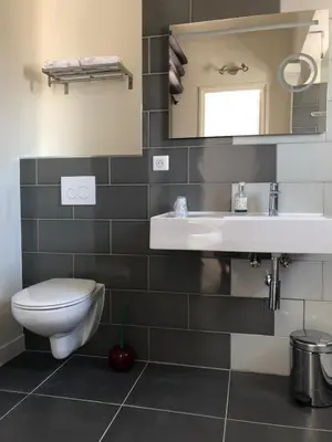 Salle de bains dans l'établissement Hotel Courbet