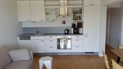 Cuisine ou kitchenette dans l'établissement Green Cap d'Antibes