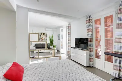 Cuisine ou kitchenette dans l'établissement Appartements Cannes