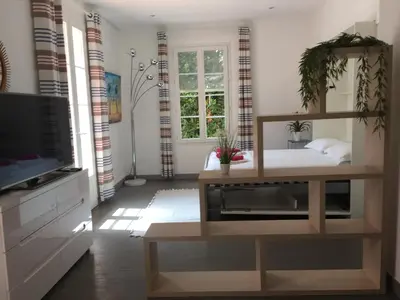 Cuisine ou kitchenette dans l'établissement Appartements Cannes
