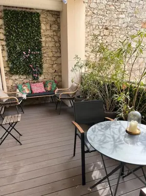 Balcon ou terrasse dans l'établissement keep in touch 2 CHAMBRES AVEC TERRASSE ET GARAGE
