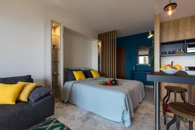 Coin salon dans l'établissement Résidence Vue Mer Cannes