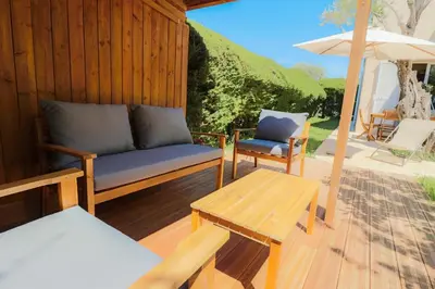 Vue générale sur la montagne ou vue sur la montagne depuis la maison de vacances