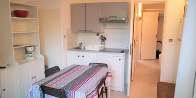 Cuisine ou kitchenette dans l'établissement Résidence Cap Azur Appartement 229