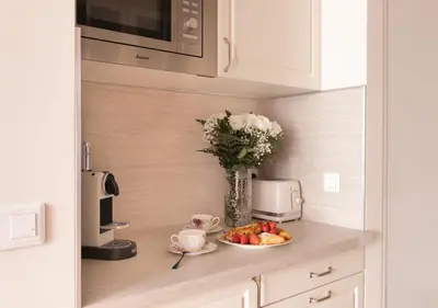 Cuisine ou kitchenette dans l'établissement Cannes Imperial Croisette Palais Miramar