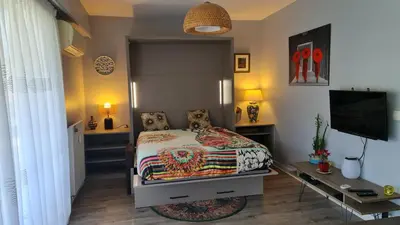 Télévision ou salle de divertissement dans l'établissement Golfe Juan Studio