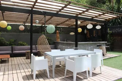 Coin salon dans l'établissement Villa Le Ruisseau