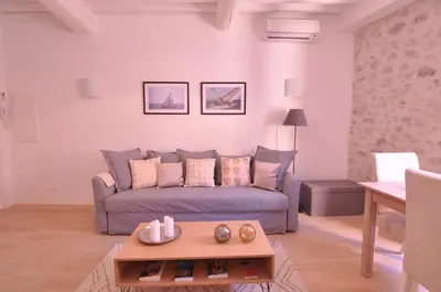 Coin salon dans l'établissement Superb one-bedroom apartment - StayInAntibes- Picasso 1