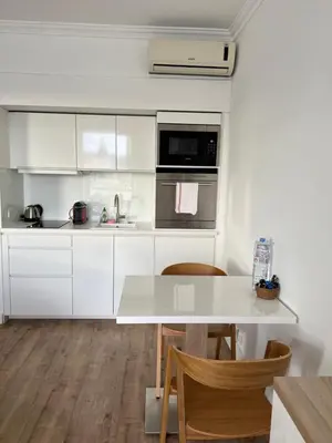 Cuisine ou kitchenette dans l'établissement Croisette Palais Miramar - sea view