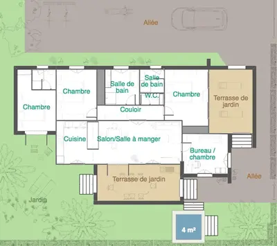 Plan de l'établissement Charming Villa with Jacuzzi at 200m from beaches