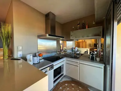 Cuisine ou kitchenette dans l'établissement Les Roses by Welcome to Cannes
