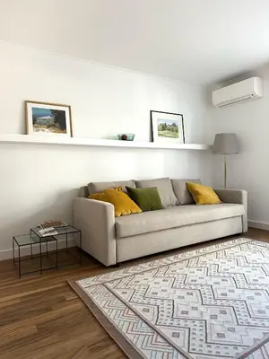 Coin salon dans l'établissement Appartement rénové CANNES, palm beach