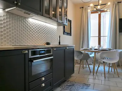 Cuisine ou kitchenette dans l'établissement Little Star