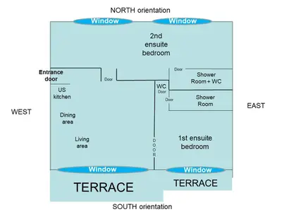 Plan de l'établissement Carlton area: New 2 beds / 2 baths