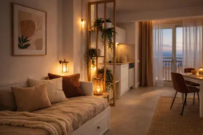 Coin salon dans l'établissement Apartment Cannes Croisette