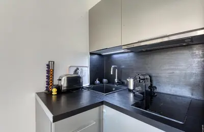 Cuisine ou kitchenette dans l'établissement Cannes Croisette Concorde Miramar