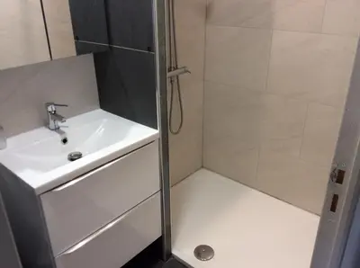Salle de bains dans l'établissement Appartement de vacances au 1er étage 45m2