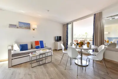 Coin salon dans l'établissement Résidence Pierre & Vacances Premium Port Prestige