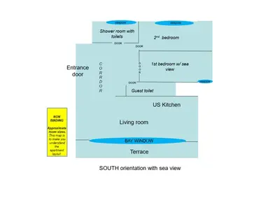 Plan de l'établissement On La Croisette: new 2 bedrooms with sea view
