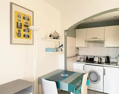 Cuisine ou kitchenette dans l'établissement Plage et hippodrome