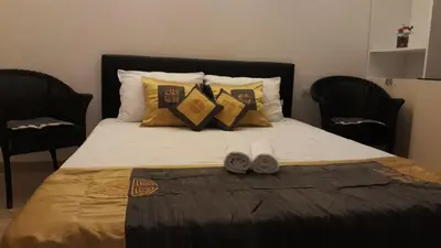 Un ou plusieurs lits dans un hébergement de l'établissement ZenGarden Pool,3bedrooms,lit bébé Beach800m,box&wifi