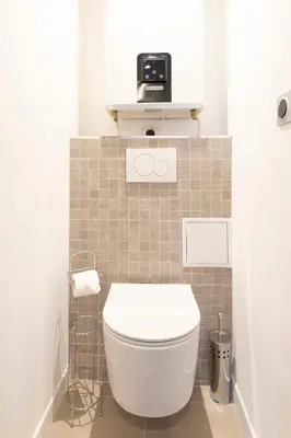 Salle de bains dans l'établissement Chez Dominique - 1 chbre Centre Antibes Migrainier T2 avec AC