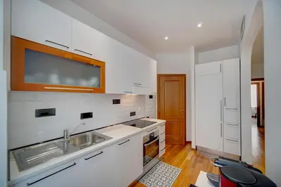 Cuisine ou kitchenette dans l'établissement Charmant 3 pièces rue d'Antibes