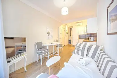 Cuisine ou kitchenette dans l'établissement Cannes Carré d'Or Cozy 1 BR balcony, Croisette Palais 2 mn by Olam Properties