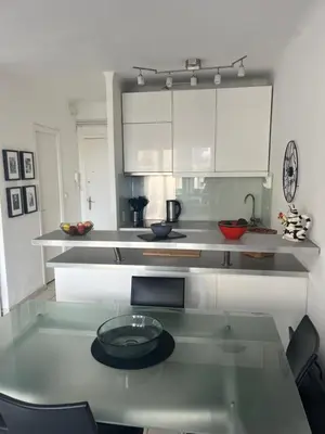 Cuisine ou kitchenette dans l'établissement Trianon Palace