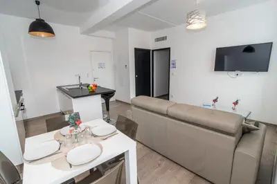 Télévision ou salle de divertissement dans l'établissement Brand new 2 BR Gambetta Fully Renovated 2021- 5 mns Palais by Olam Properties