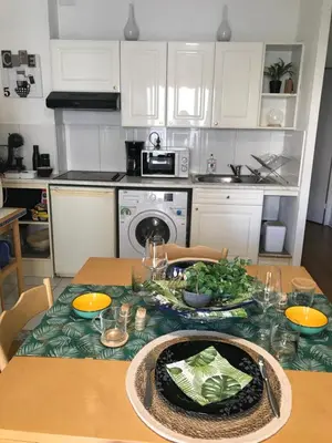 Cuisine ou kitchenette dans l'établissement Charmant appartement au cœur de Juan les Pins