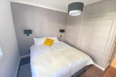 Un ou plusieurs lits dans un hébergement de l'établissement Renovated 2 bedrooms - Boulevard de la Croisette