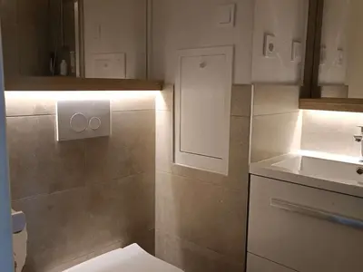 Salle de bains dans l'établissement Studio 4 Pers à Villeneuve-Loubet - FR-1-252A-38