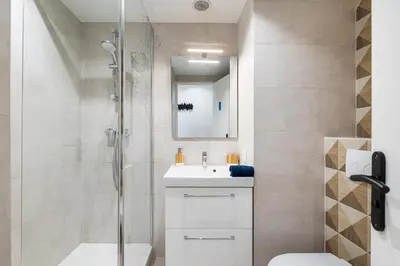 Salle de bains dans l'établissement Coup de coeur! Vue mer! Terrasse dangle!