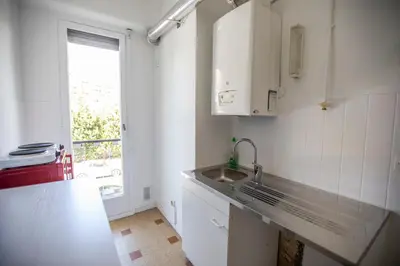 Cuisine ou kitchenette dans l'établissement +++++ brand new flat 4 persons near Hotel Martinez, center and Palais des festivals +++++