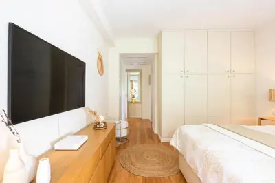 Un ou plusieurs lits dans un hébergement de l'établissement Côte d’Azur Sea View Tennis Beach Access