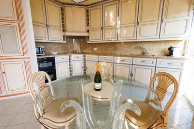 Cuisine ou kitchenette dans l'établissement Appartement rooftop vue mer