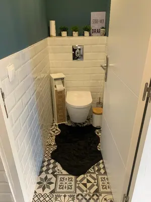 Salle de bains dans l'établissement Amour Azur Appartement pour 2 avec jacuzzi et terrasse à 2 minutes de la mer