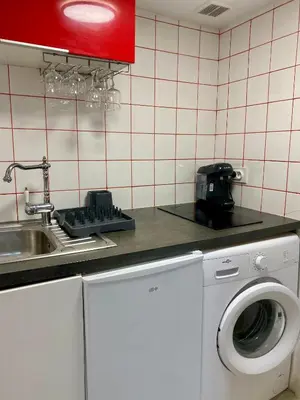 Cuisine ou kitchenette dans l'établissement Red Calmette